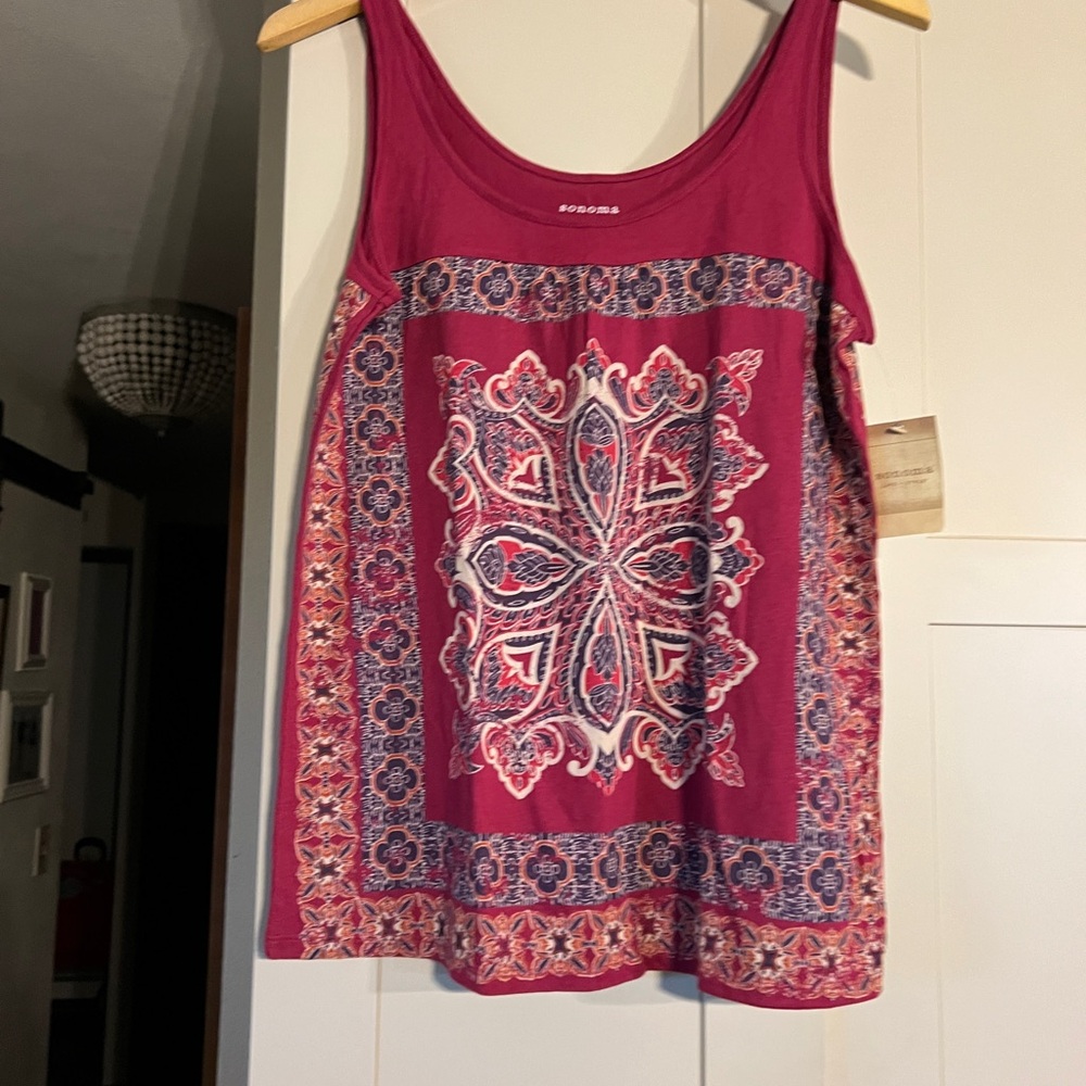 NWT Sonoma fuschia tank, size M